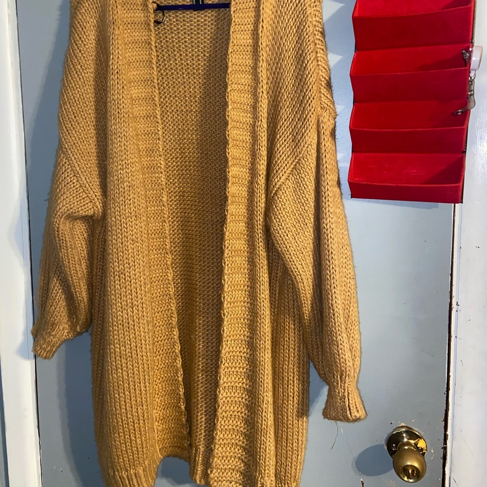 Forever 21 Medium Mustard Long Chunky Cardigan